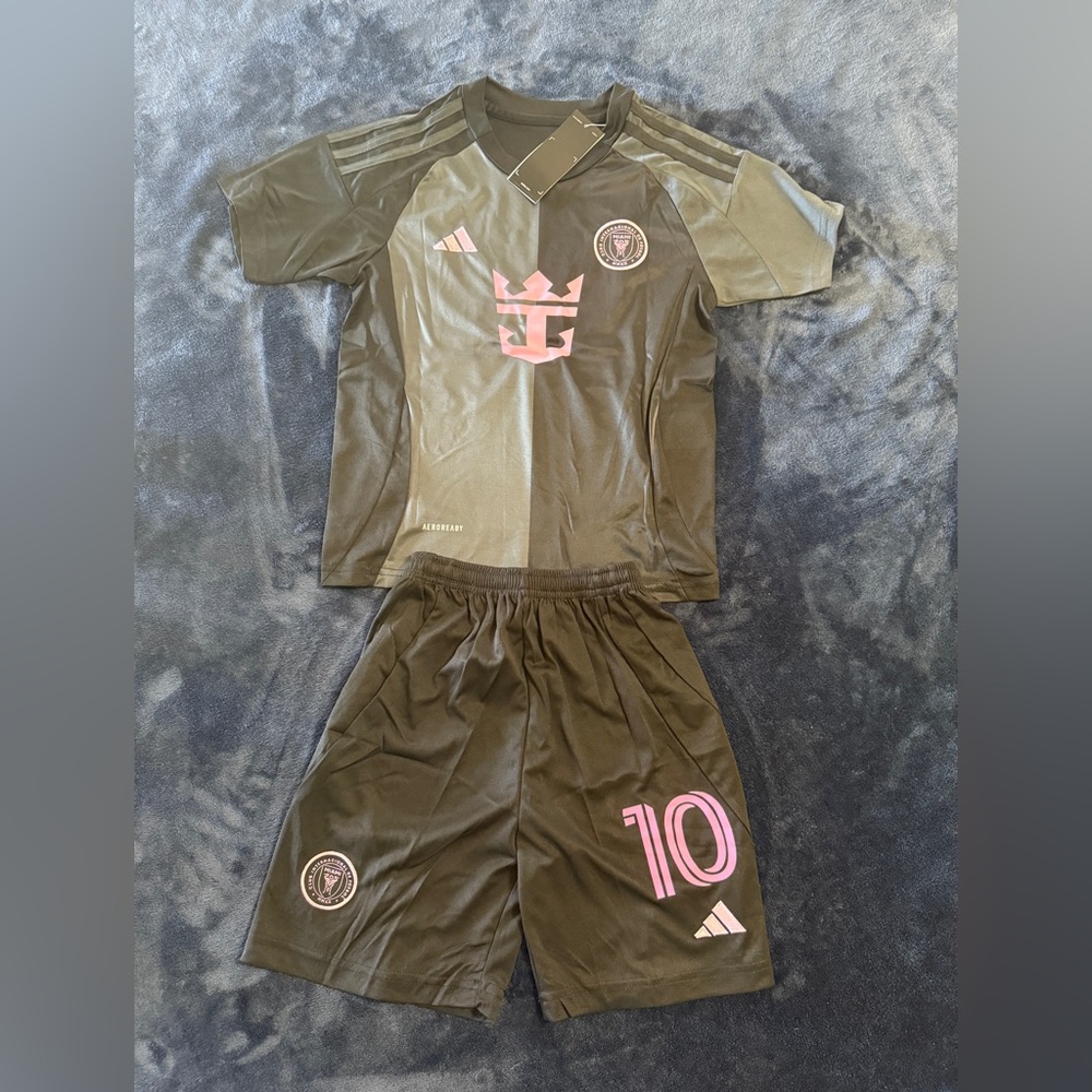 Inter Miami CF Away Kids Soccer Jersey Set #Messi 10 #Size 20-28 #NWT